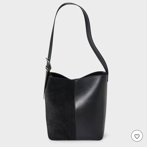Sleek Black Bucket Bag